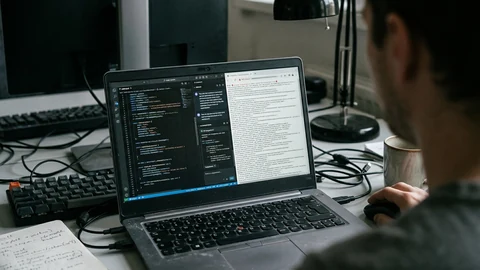 AI-generated developer laptop.