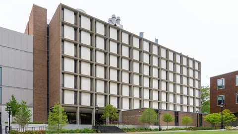 Barus and Holley Building at Brown University with brick and glass elevations. No identifiable people appear.