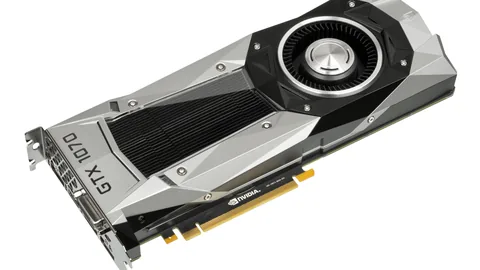 An NVIDIA GeForce GTX 1070 Founders Edition graphics card on a white background.
