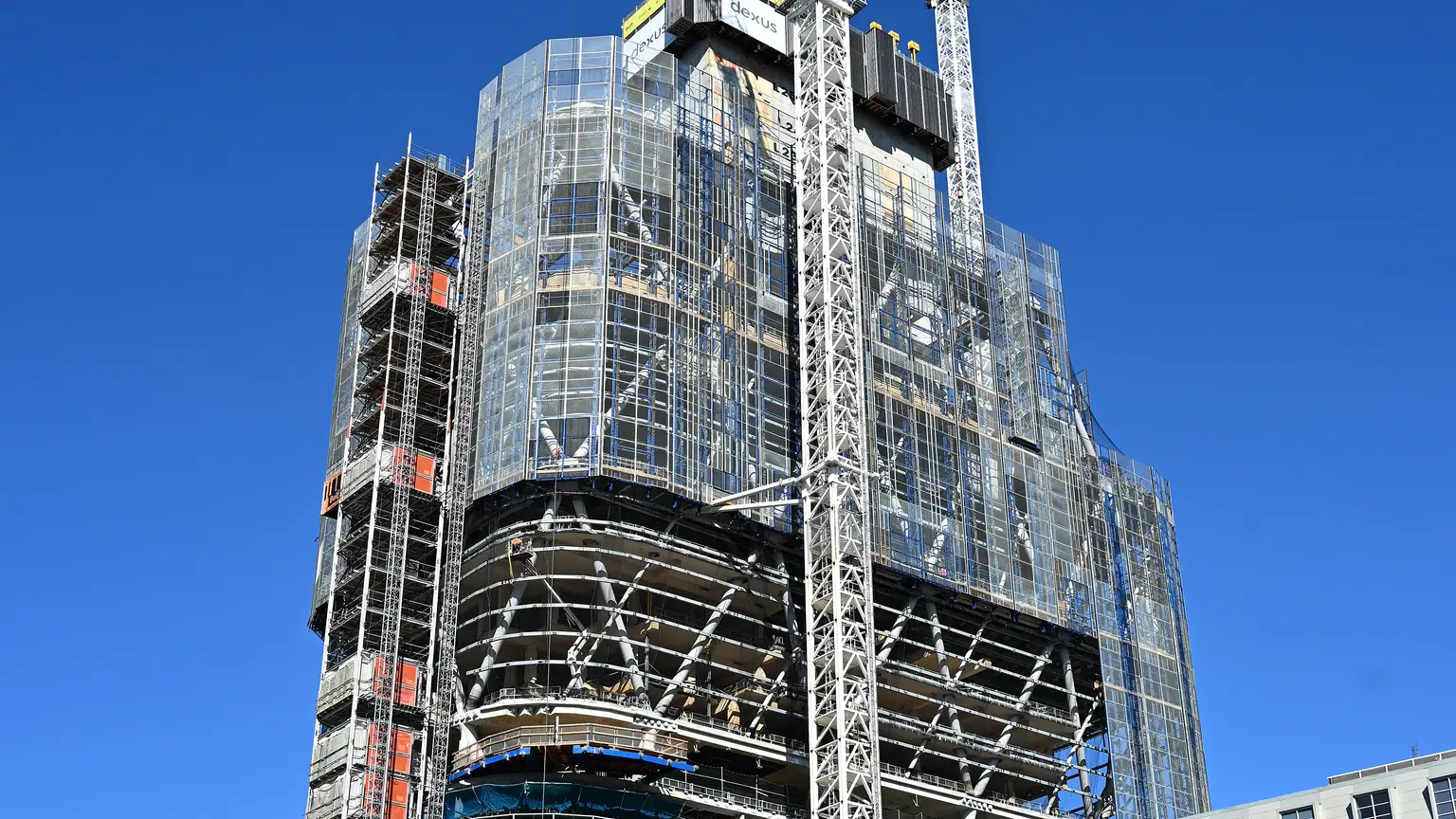 Atlassian Central under construction beside Railway Square in Sydney.