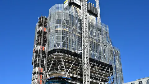 Atlassian Central under construction beside Railway Square in Sydney.