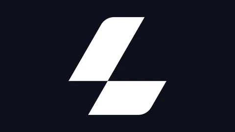 White geometric llama-app mark, two slanted planes forming a stylised llama silhouette, centred on a plain dark navy background.