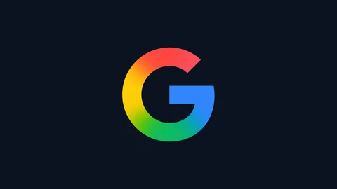 Google’s multicoloured G logo, in red, yellow, green and blue gradients, centred on a plain dark navy background.