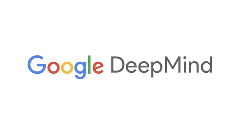 The Google DeepMind wordmark, with Google in its four brand colours and DeepMind in grey, centred on a plain white background.