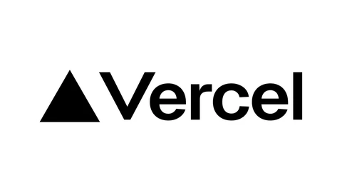 The Vercel wordmark: a black triangle icon beside the word Vercel in black sans-serif letters, centred on a plain white background.