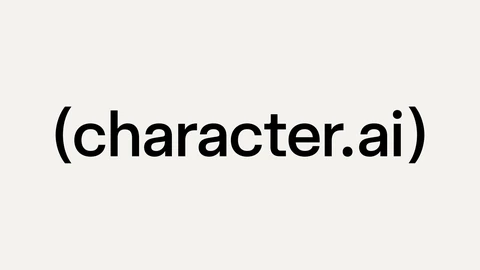 The black Character.ai wordmark, the lowercase words character.ai inside round brackets, centred on a plain off-white background.