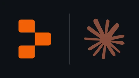 Replit's orange logo of three stacked rounded blocks on the left of a near-black background, a thin grey divider, and Anthropic's terracotta Claude starburst symbol, slightly faded, on the right.