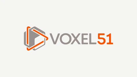 The Voxel51 logo: an orange and grey hexagonal play-button mark beside the word VOXEL in grey and 51 in orange, on a plain off-white background.