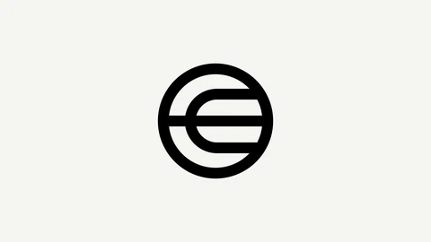 The World logomark: a thick black circle containing a rounded sideways shape like the mathematical belongs-to symbol, crossed by a horizontal bar, centred on a plain off-white background.