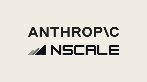 The black ANTHROPIC wordmark stacked above the black NSCALE logo with its grey and black slanted mark, separated by a thin grey line on a plain off-white background.