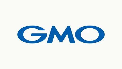 The GMO logo, the three capital letters G, M and O in bold rounded blue type, centred on a plain off-white background.