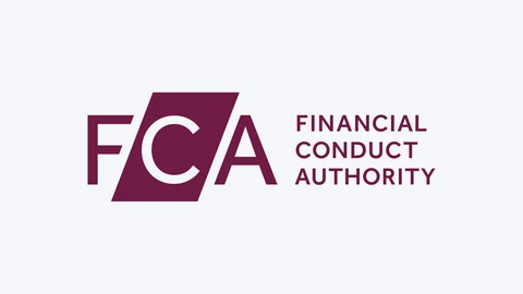 The Financial Conduct Authority logo, the letters FCA in burgundy with a slanted block behind the C, beside the words Financial Conduct Authority, on a plain light background.