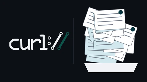 The curl logo in white and green on the left of a dark background and, on the right, a white tray with a tall, tilting pile of paper reports spilling out of it.