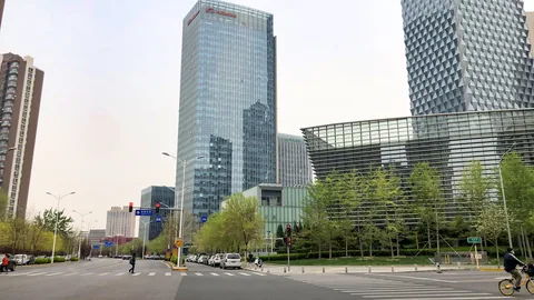 Exterior of Alibaba Group Beijing headquarters at Greenland Center in Wangjing.