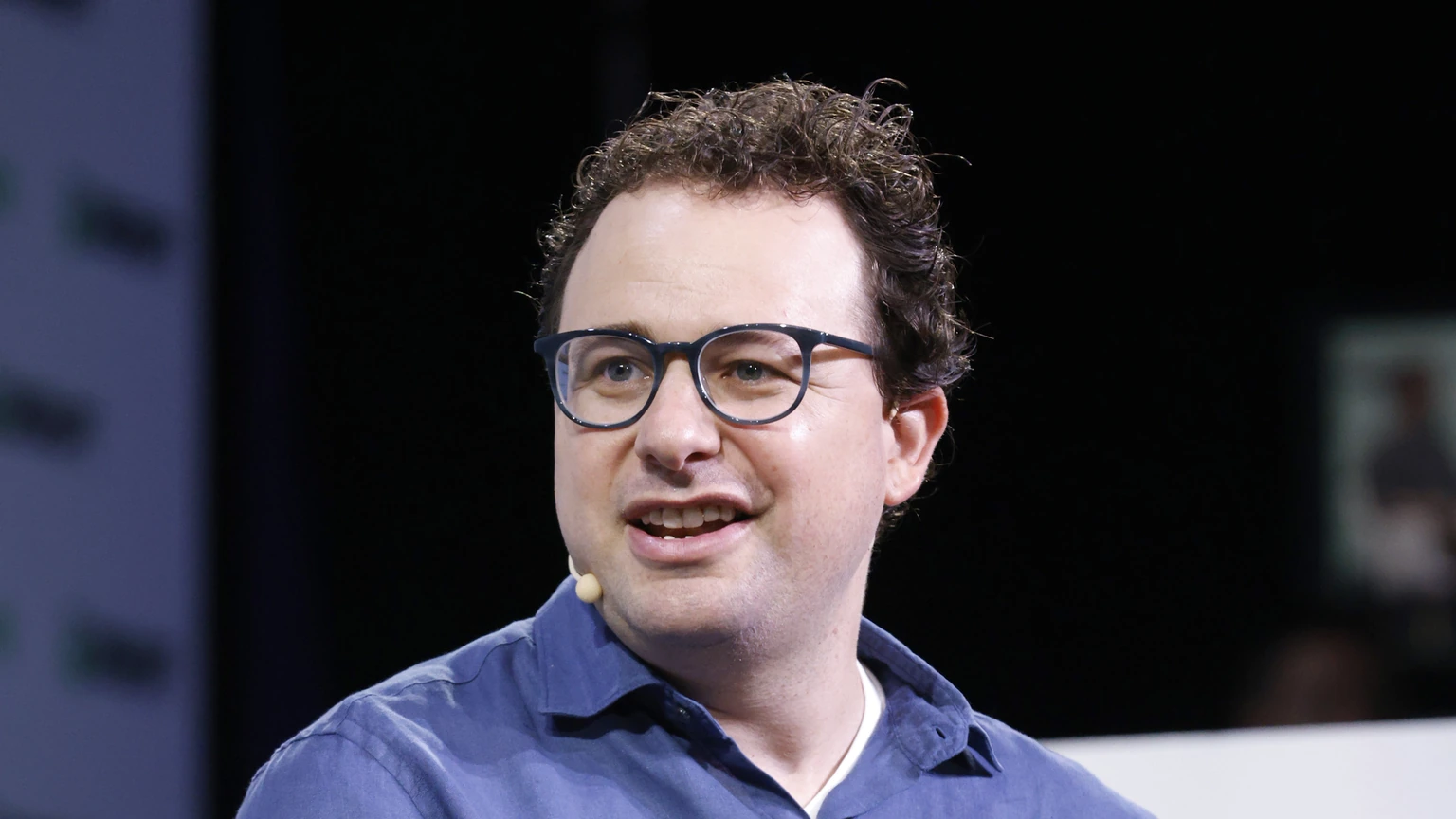 Dario Amodei speaking at TechCrunch Disrupt in 2023.