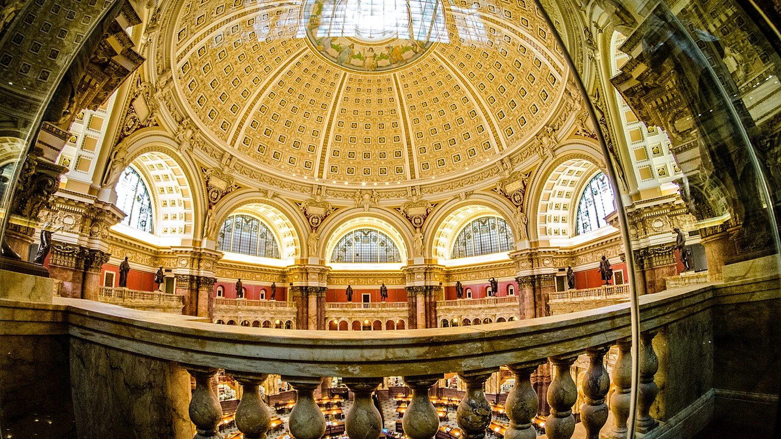 The main reading room of the Library of Congress.