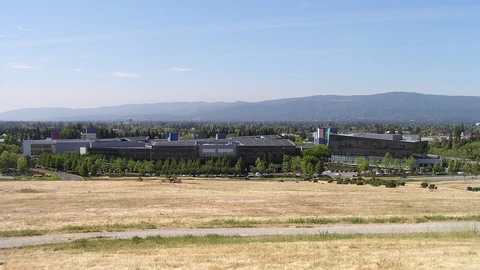 A photograph of Google headquarters.