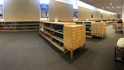 The library reading room at the Minnesota History Center.