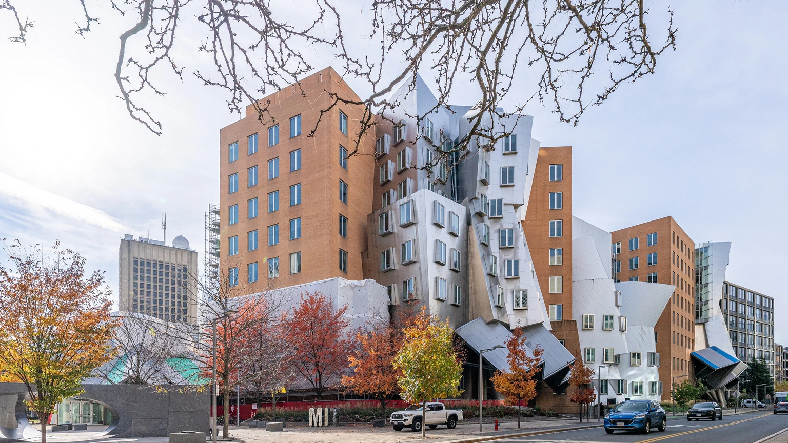 The angular MIT Stata Center building in Cambridge, Massachusetts.