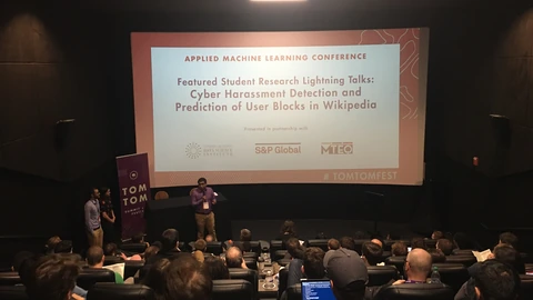 Presenters and audience at the Tom Tom Applied Machine Learning Conference.