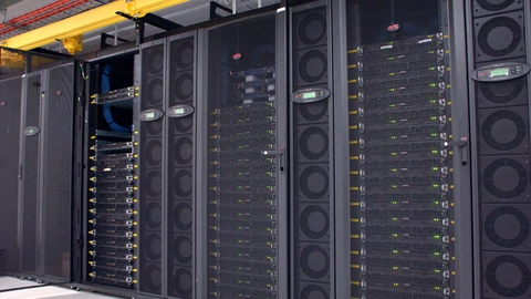 Rows of server racks in the CSIRO GPU data centre.