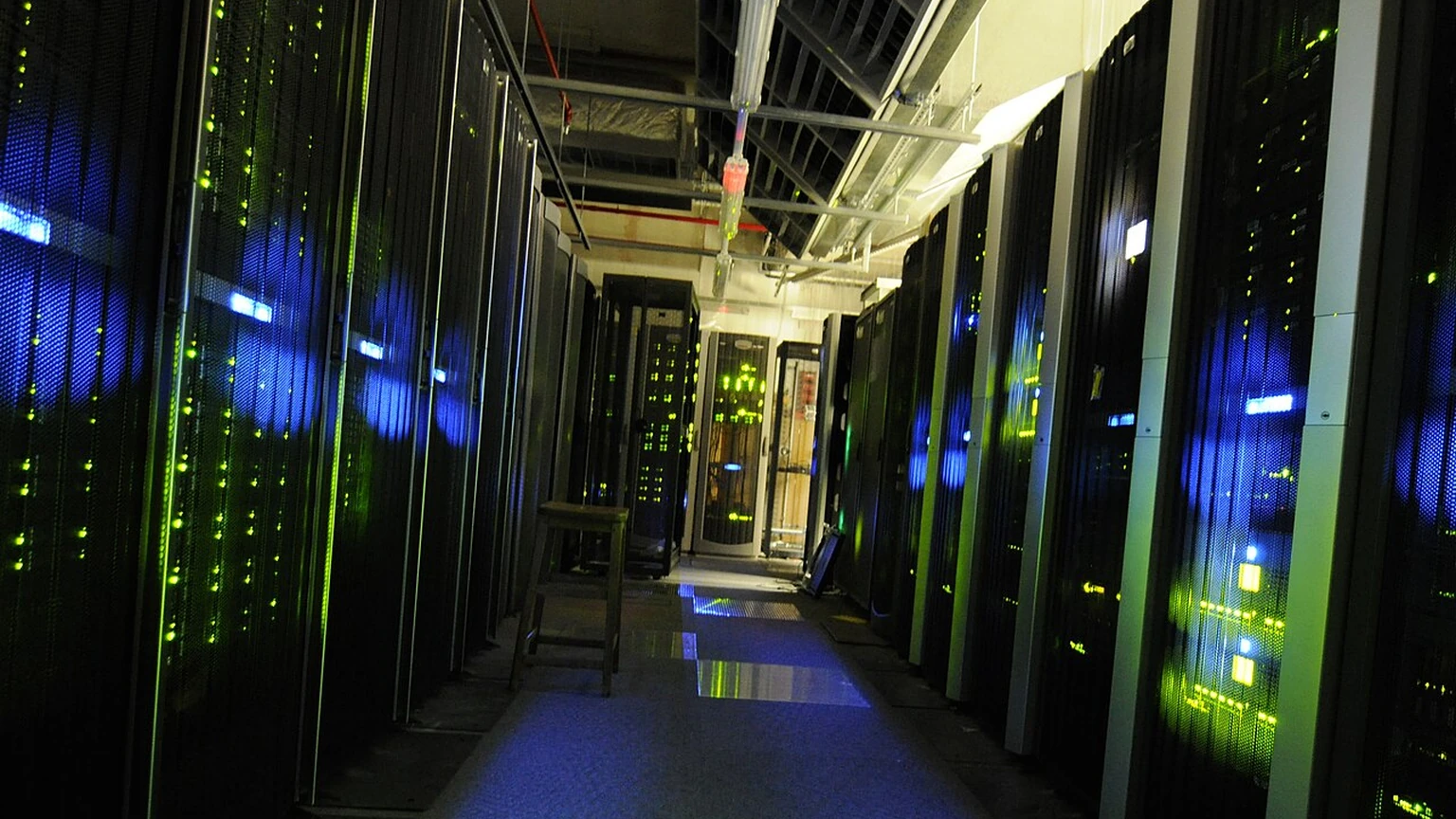 Server racks in the UK National Archives server room.