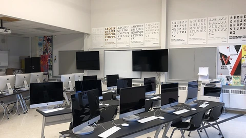 Computer lab at Bowling Green State University’s Center for Advanced Visualization and Education.